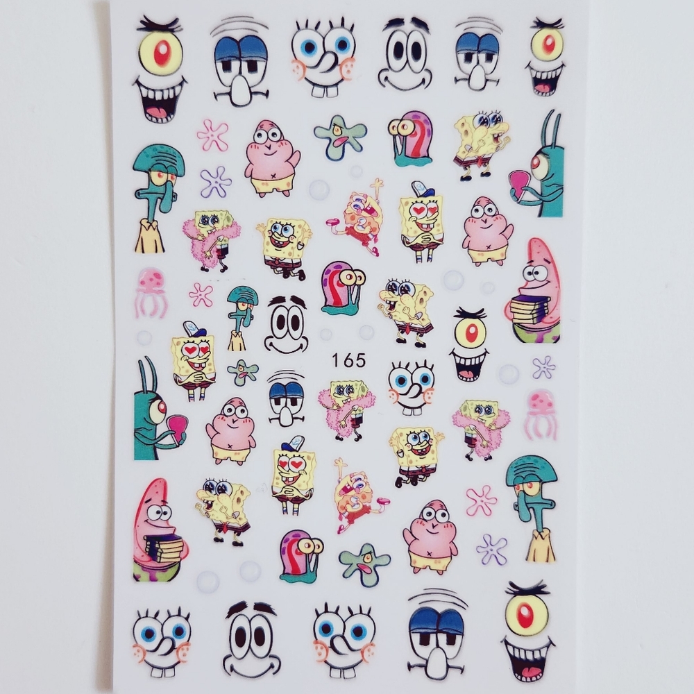 ⭐4/$15 SpongeBob SquarePants Nail Art Stickers